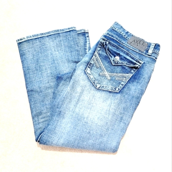 T.K. Axel Men's Vintage Bootcut Thick Stitch Jeans W38 L32 Style "Weston" - Picture 1 of 11